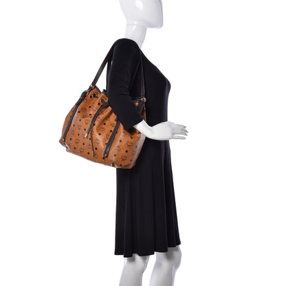 MCM Visetos Drawstring Shopper Cognac Brown 3 of 9