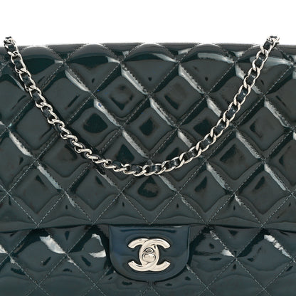 Chanel Patent Quilted Clutch with Chain Flap Blue 7 of 9