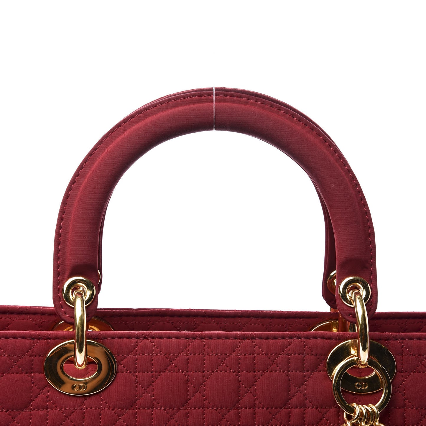 Nylon Cannage Large Lady Dior Red