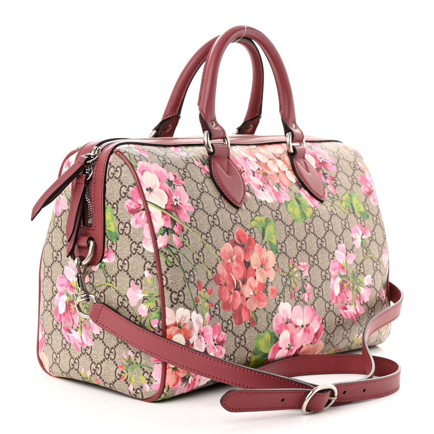 GG Supreme Monogram Blooms Medium Boston Beige Multicolor Dry Rose