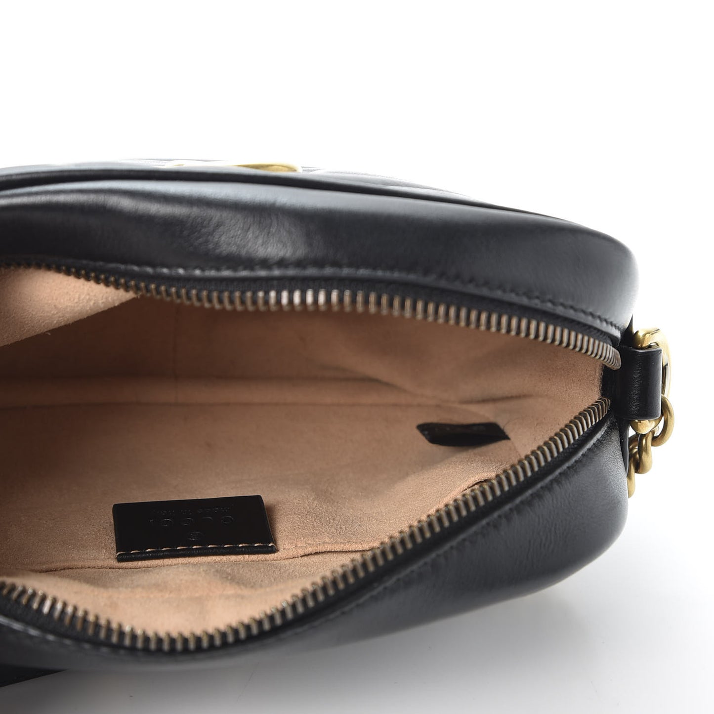 Calfskin Matelasse Mini GG Marmont Chain Shoulder Bag Black