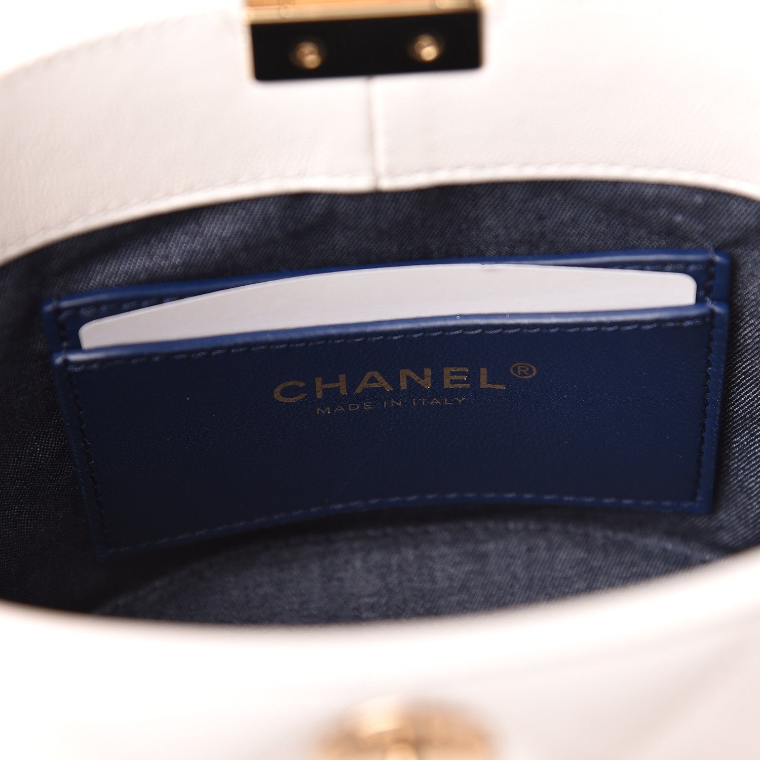 Chanel Lambskin Resin Elegant Chain Vanity Case White 7 of 12