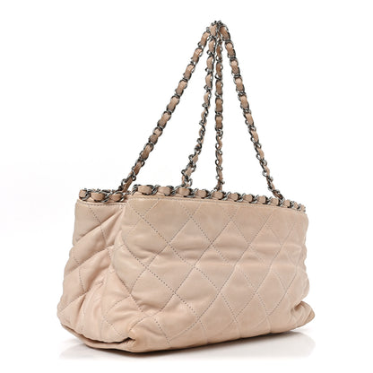 Chanel Lambskin Quilted Mini Chain Me Tote Light Beige 3 of 10