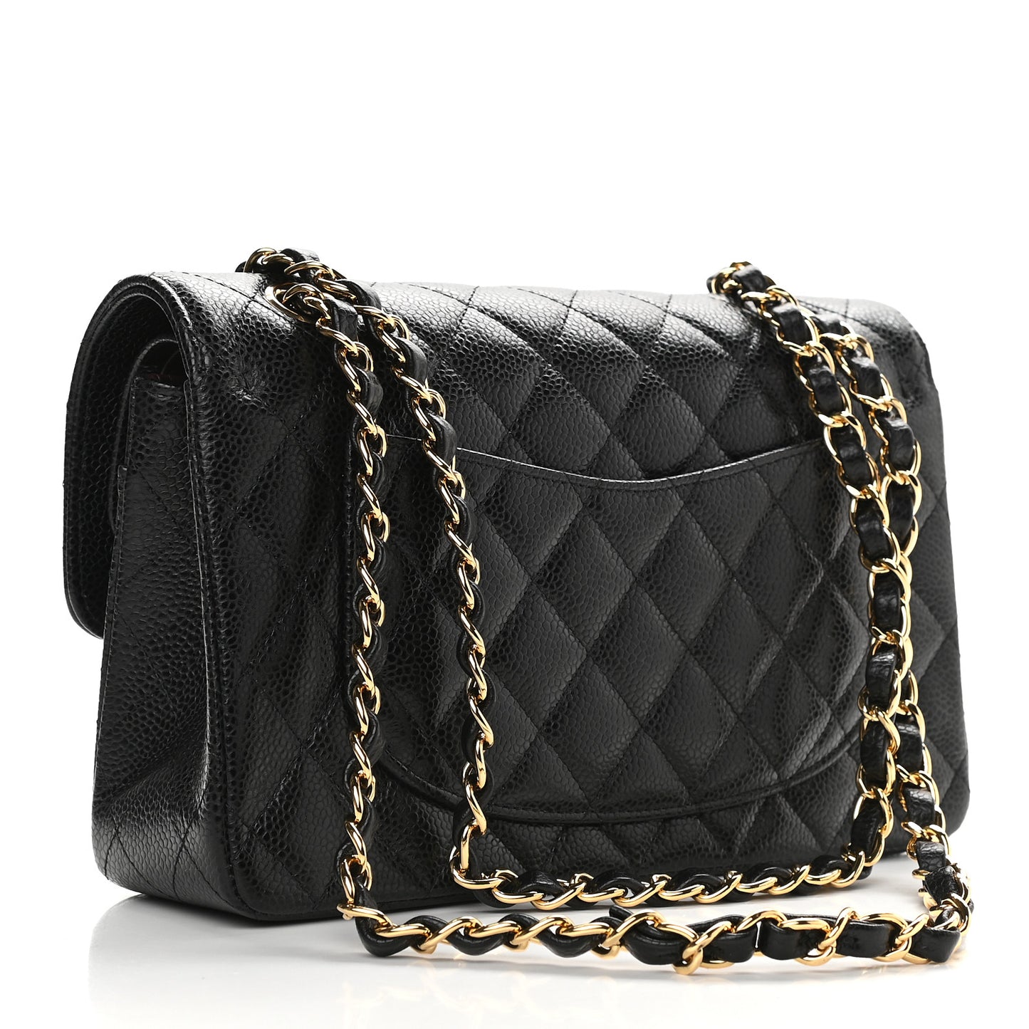 Caviar Quilted Small Double Flap Black