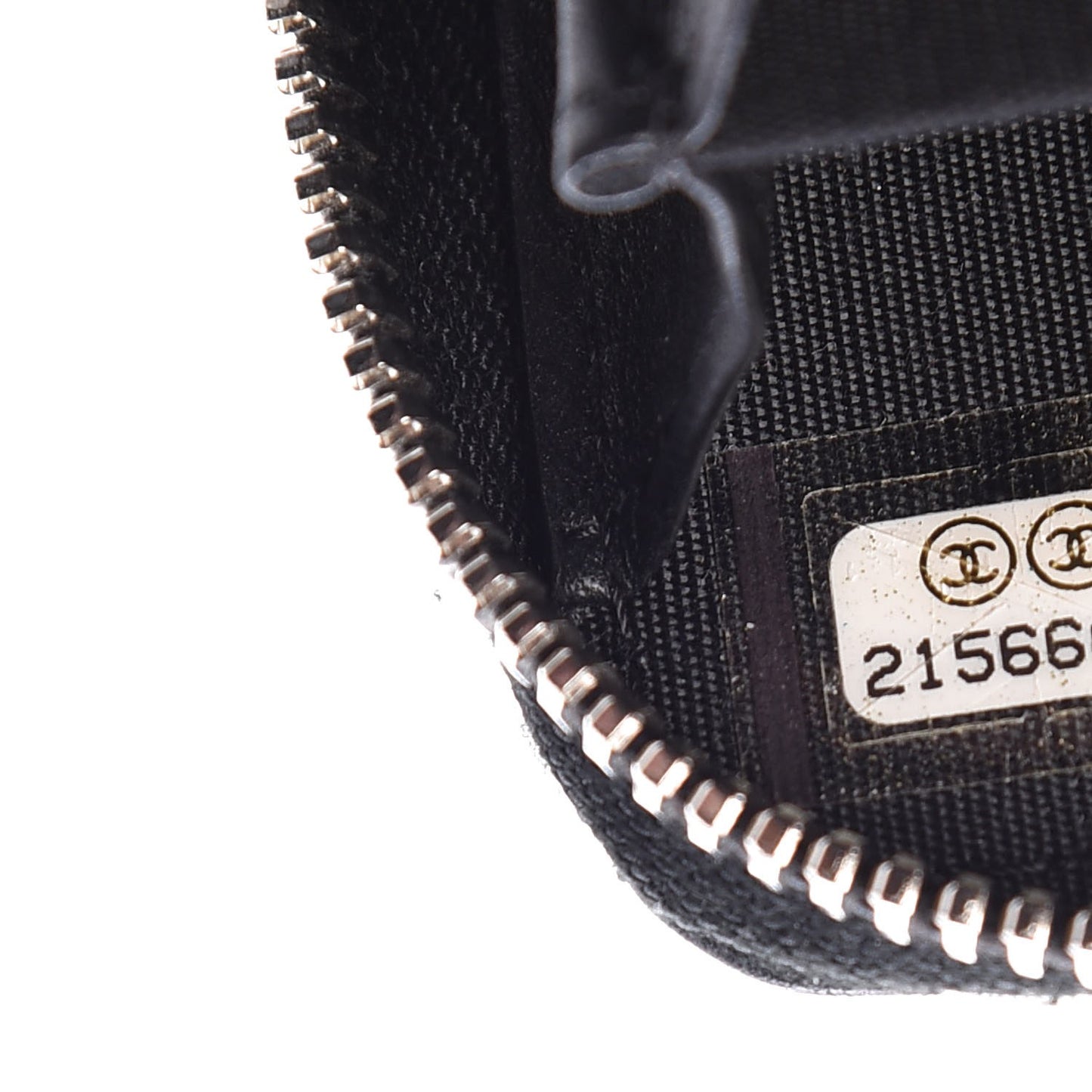 Lambskin Quilted Crossing Zip Around Coin Purse Black