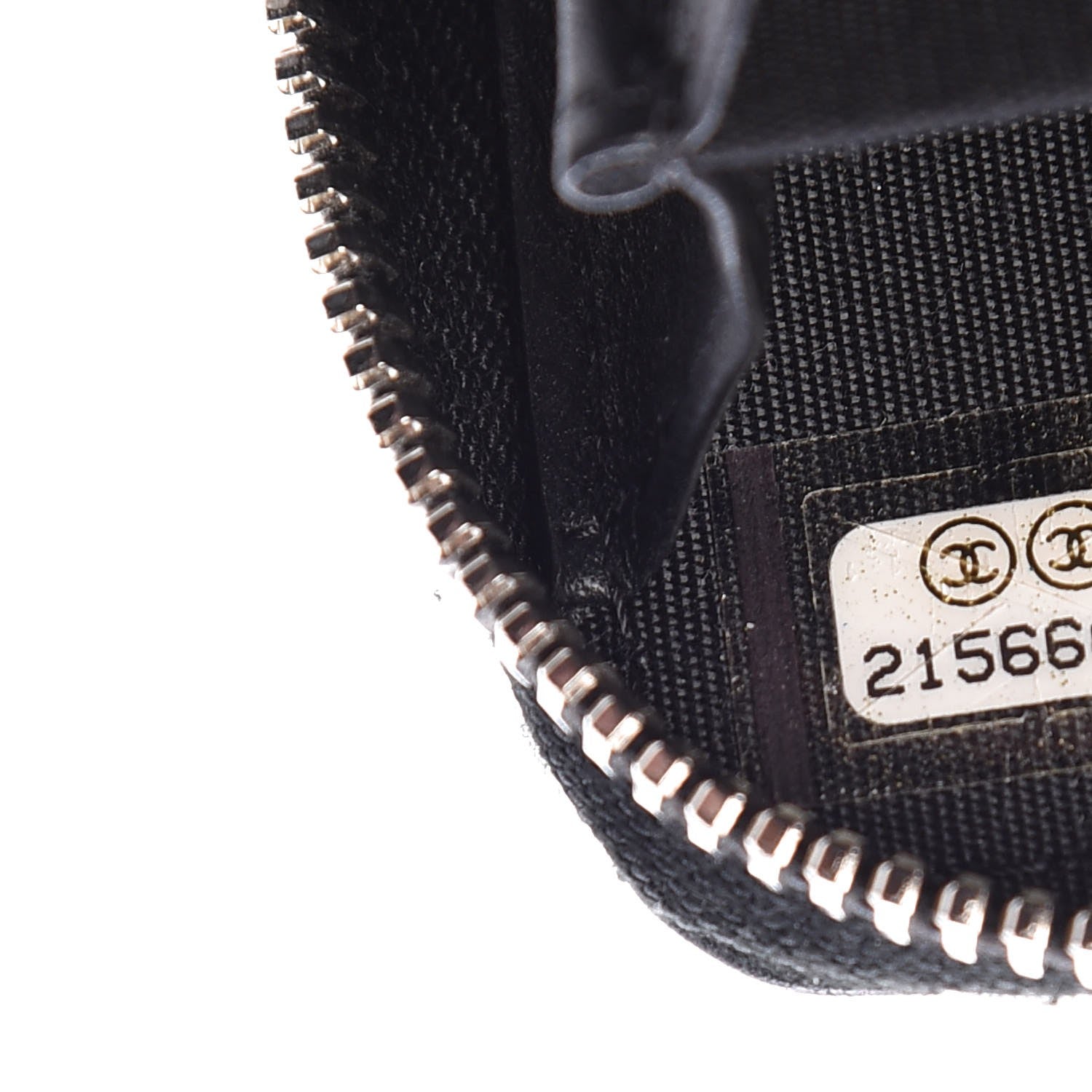 Chanel Lambskin Quilted Crossing Zip Around Coin Purse Black 7 of 7