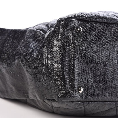 Chanel Coated Canvas Quilted Large Paris Biarritz Tote Black 8 of 9