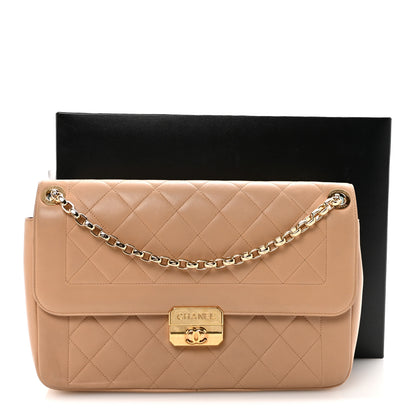 Chanel Lambskin Quilted Large Chic With Me Flap Beige 11 of 11