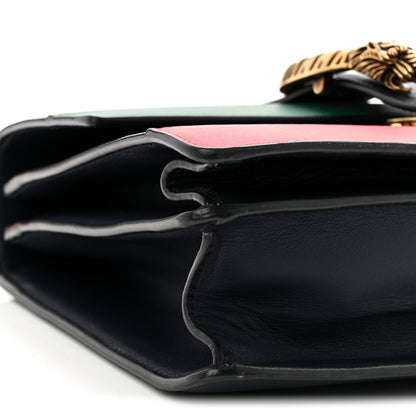 Gucci Moon Calfskin Bamboo Web Medium Dionysus Top Handle Bag Blue Emerald Hibiscus Red 9 of 11