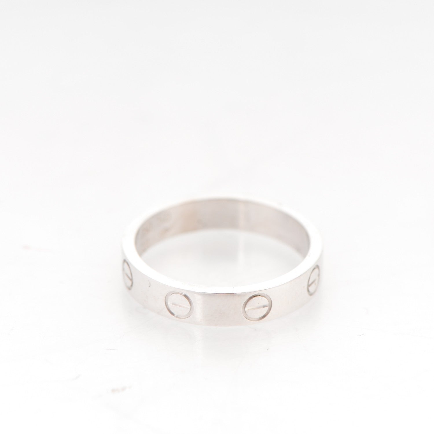 Cartier 18K White Gold 4mm LOVE Wedding Band Ring 50 5.25 3 of 4