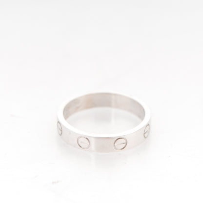 Cartier 18K White Gold 4mm LOVE Wedding Band Ring 50 5.25 3 of 4