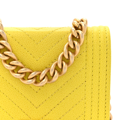 Chanel Caviar Chevron Quilted Boy Flap Waist Belt Bag Yellow 10 of 15