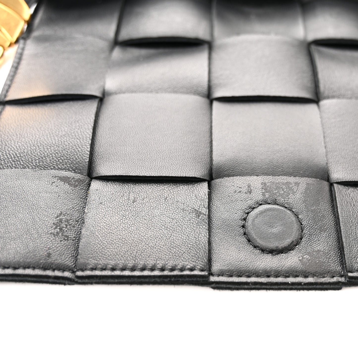 Grained Calfskin Maxi Intrecciato Cassette Crossbody Bag Black