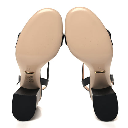 Gucci Lifford Calfskin GG Marmont Ankle Wrap 75mm Sandals 39 Black 5 of 8