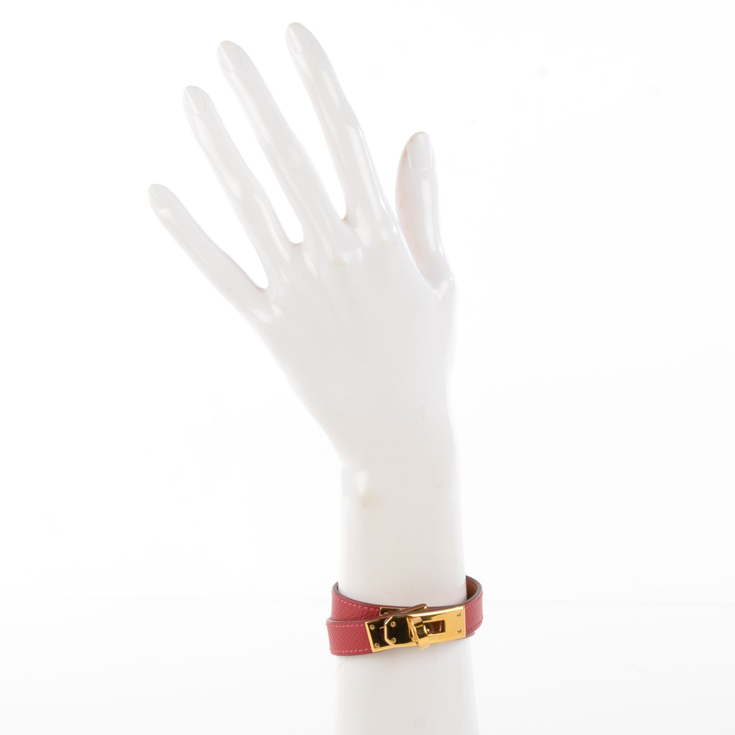 Hermes Epsom Kelly Double Tour Bracelet S Rouge Casaque 2 of 7