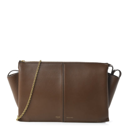 Celine Natural Calfskin Tri-Fold Clutch on Chain Havana 1 of 11