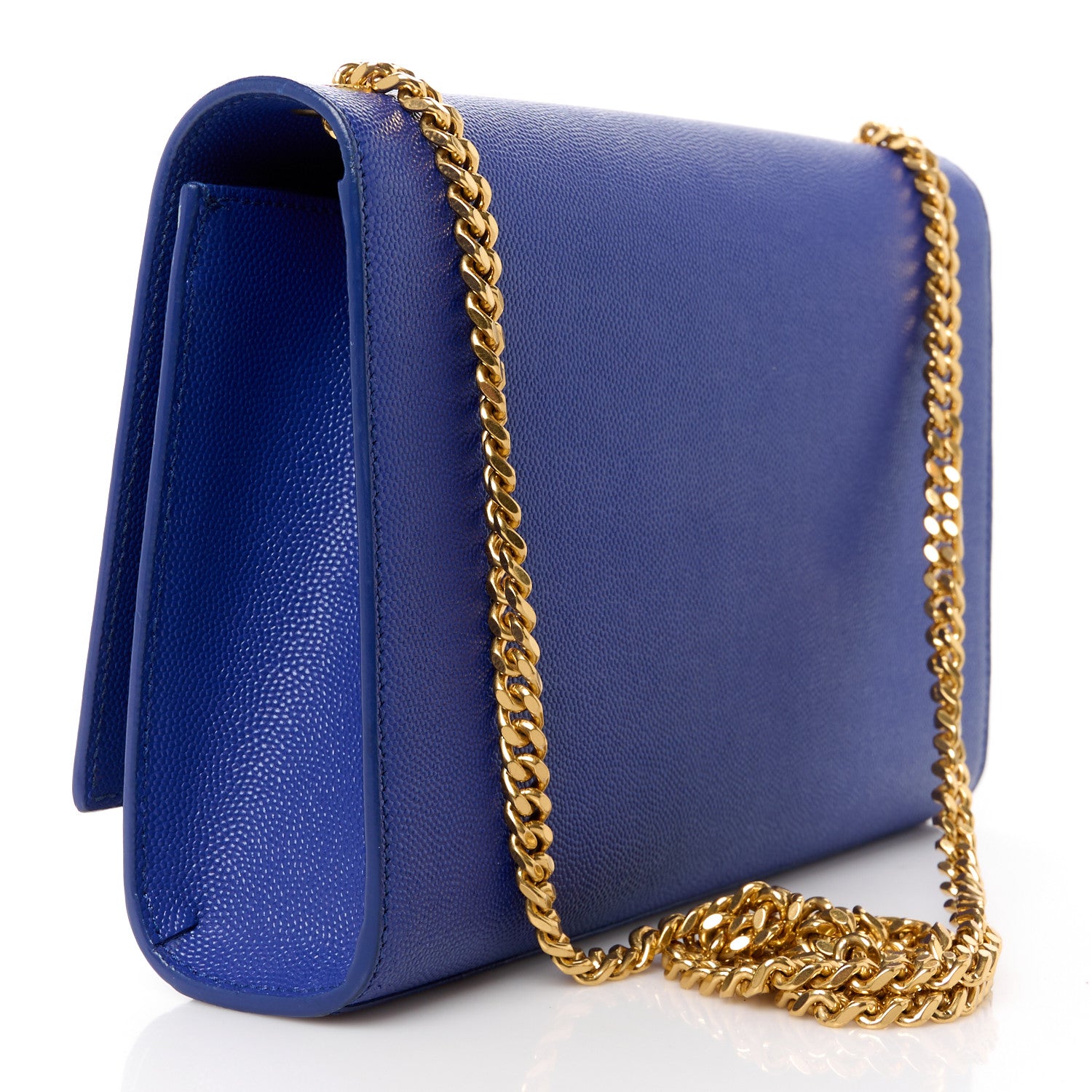 Saint Laurent Grain De Poudre Medium Classic Monogram Kate Satchel Flash Blue 3 of 11