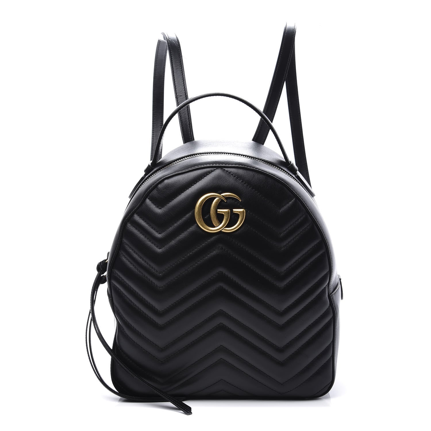 Gucci Calfskin Matelasse GG Marmont Dome Backpack Black 1 of 12