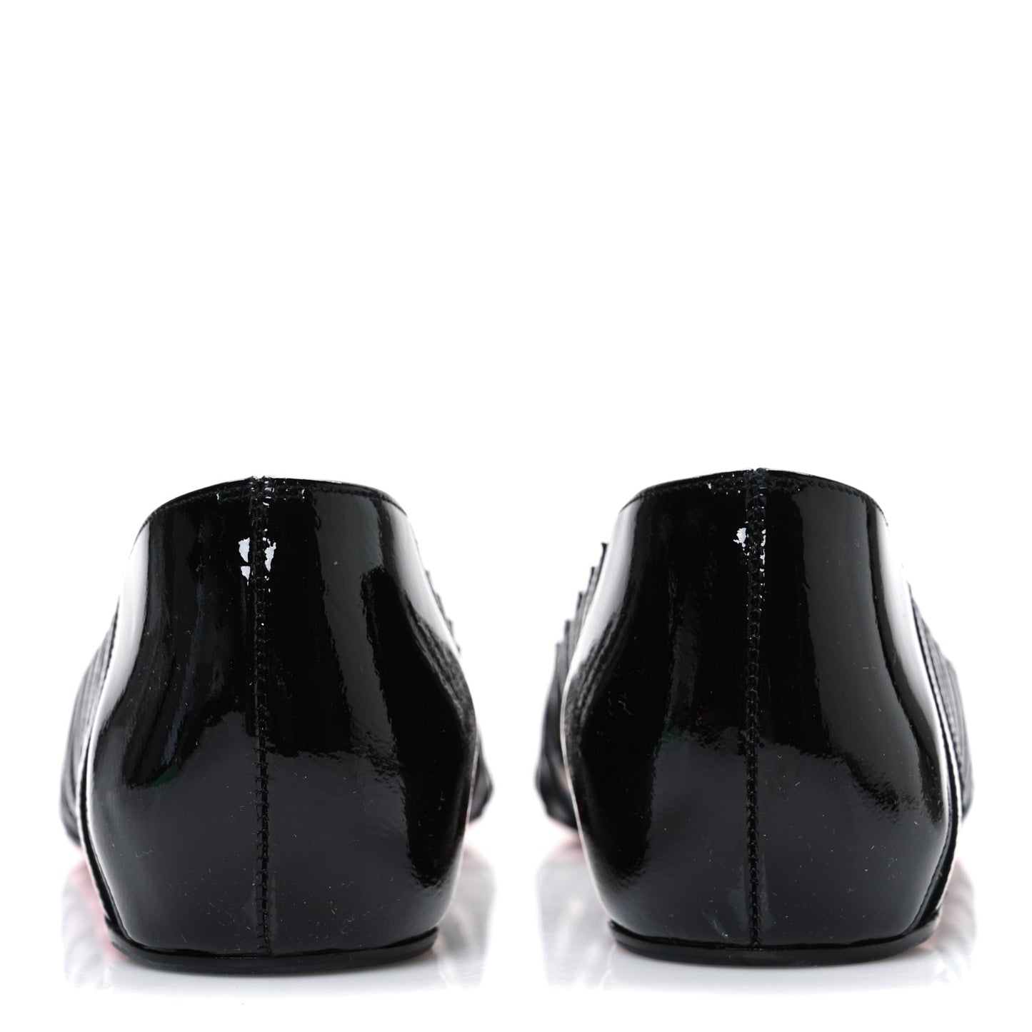Patent PVC Striped A6 Flats 36.5 Black