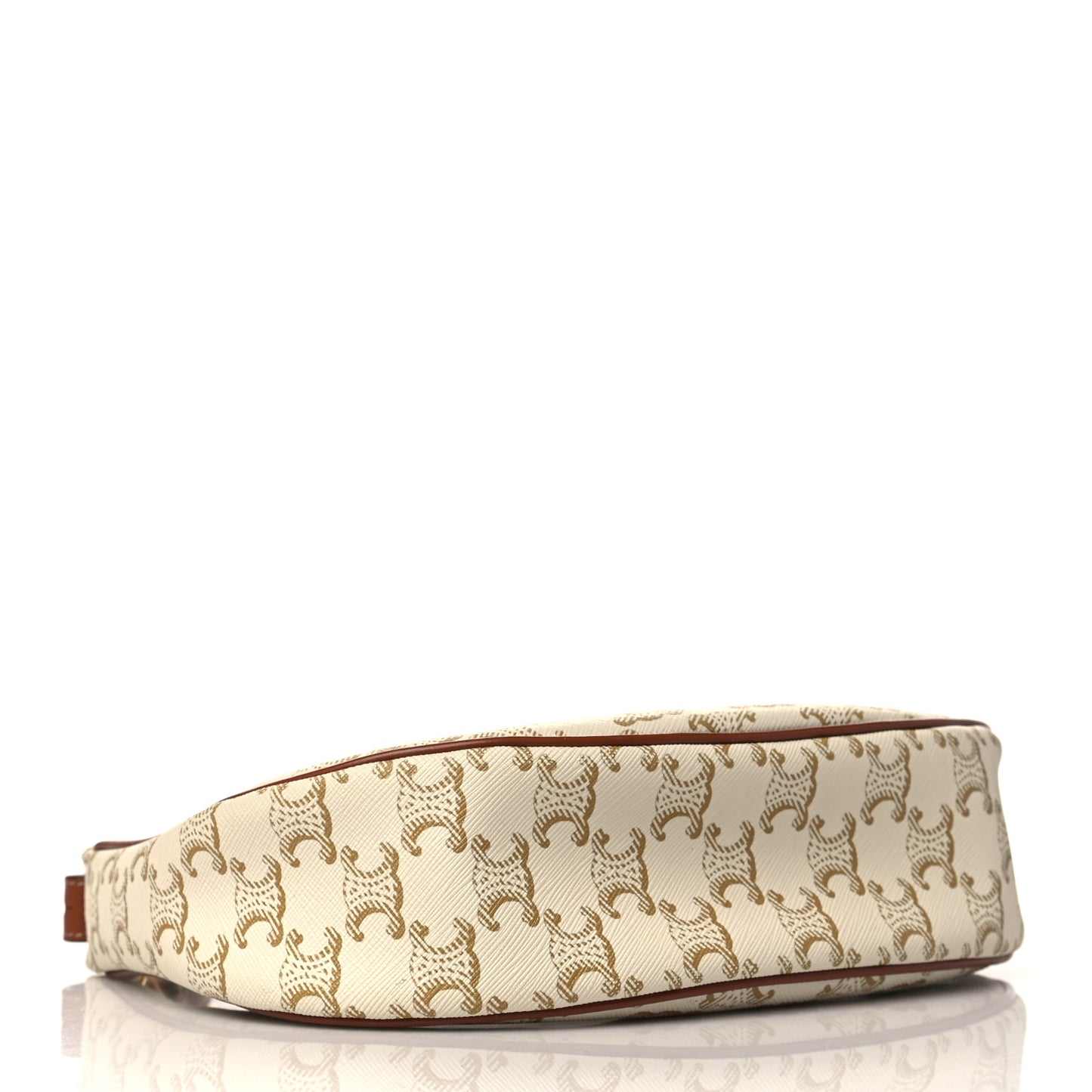 Canvas Calfskin Ava Triomphe Shoulder Bag White