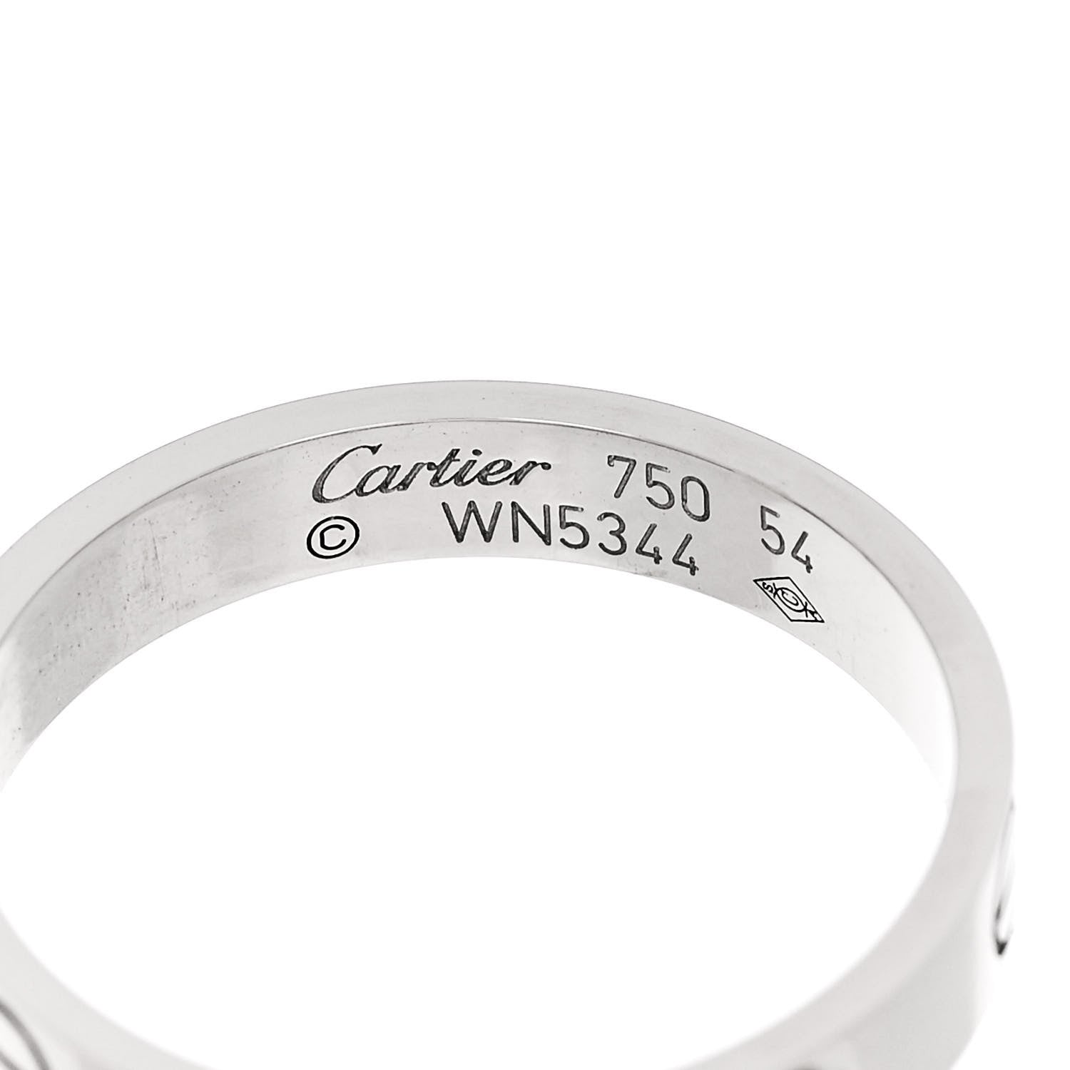 Cartier 18K White Gold 3.5mm LOVE Wedding Band Ring 54 6.75 4 of 4