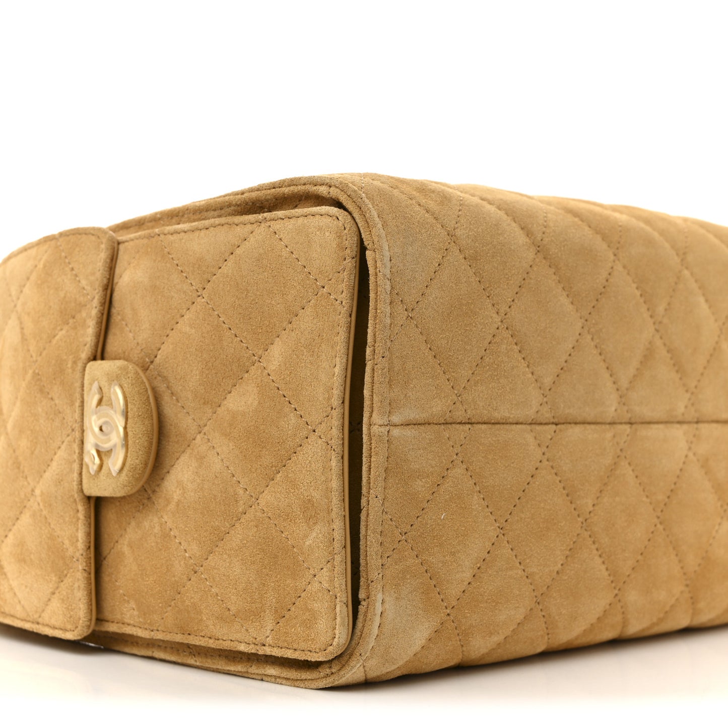 Suede Quilted Small Chanel 25 Handbag Beige