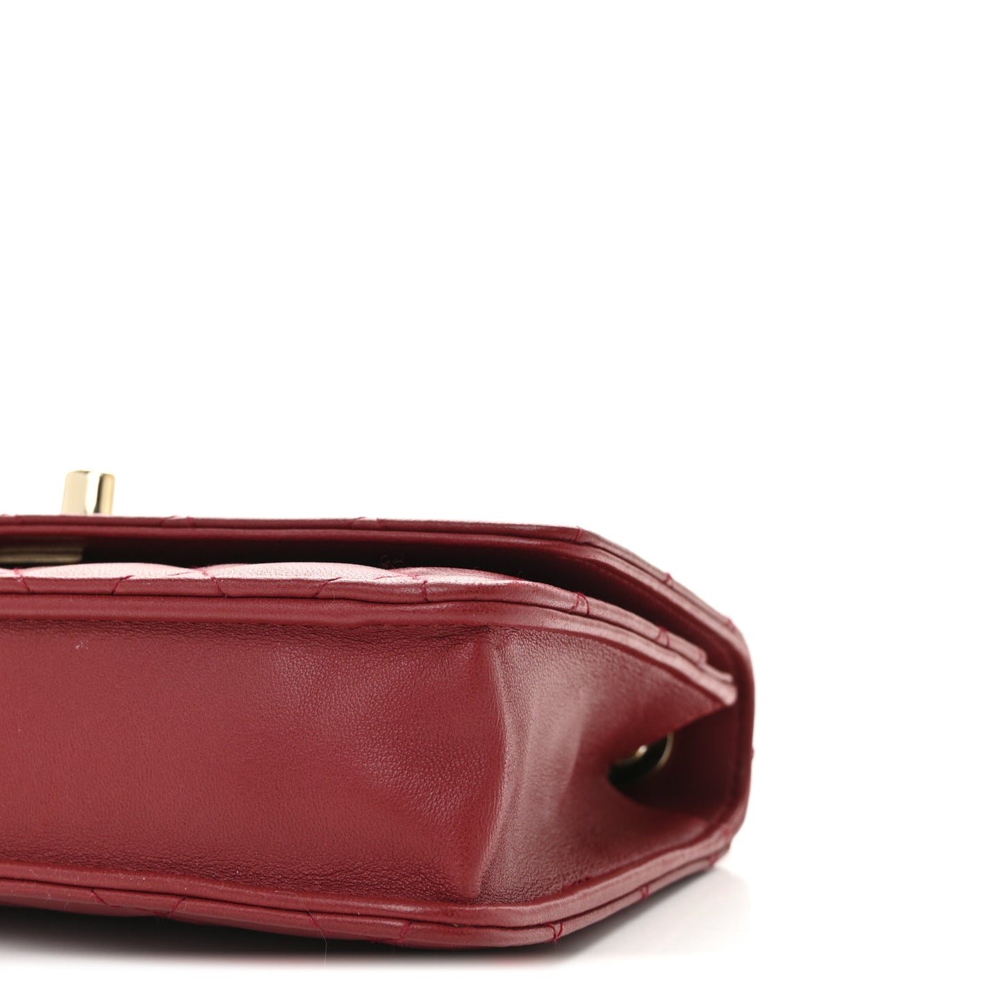 Lambskin Quilted Trendy CC Wallet On Chain WOC Red