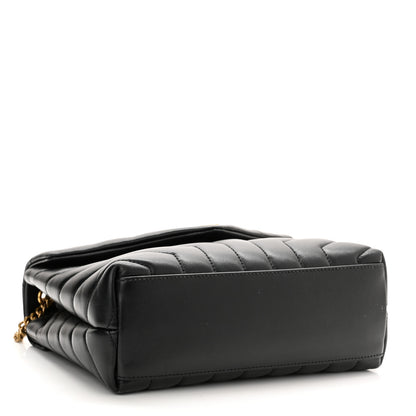 Saint Laurent Calfskin Y Quilted Monogram Small Loulou Chain Satchel Black 5 of 14