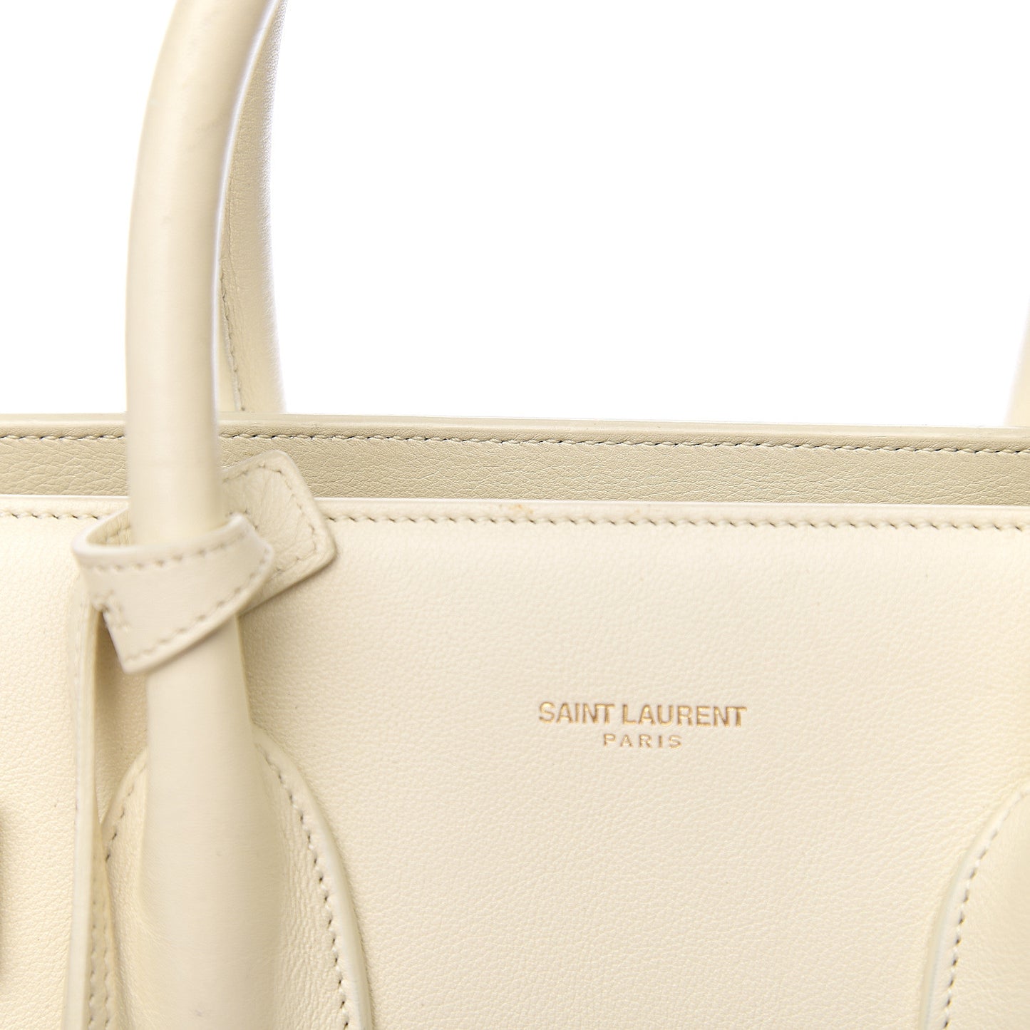 Grained Calfskin Small Sac De Jour Dove White