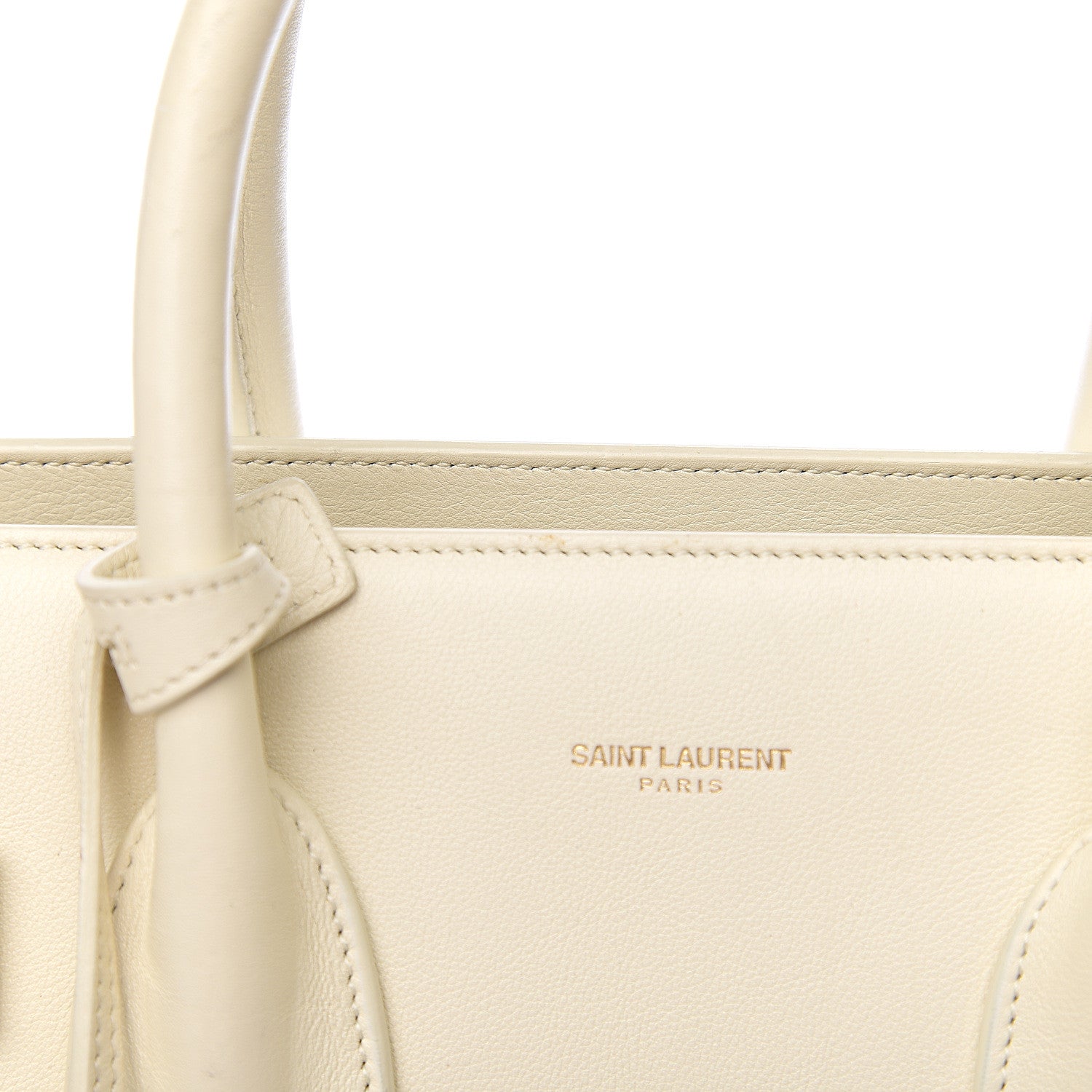 Saint Laurent Grained Calfskin Small Sac De Jour Dove White 6 of 9