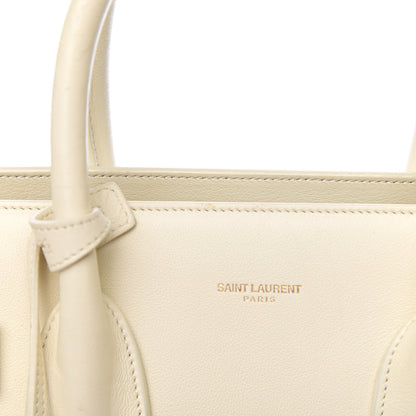 Saint Laurent Grained Calfskin Small Sac De Jour Dove White 6 of 9