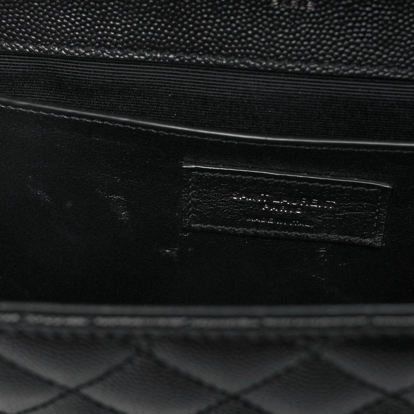 Grain De Poudre Textured Mixed Matelasse Triquilt Medium Monogram Satchel Black
