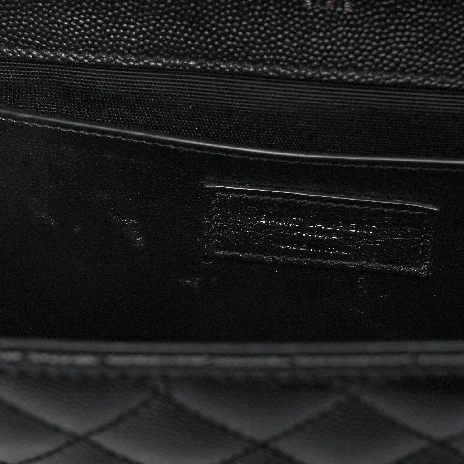 Saint Laurent Grain De Poudre Textured Mixed Matelasse Triquilt Medium Monogram Satchel Black 12 of 12