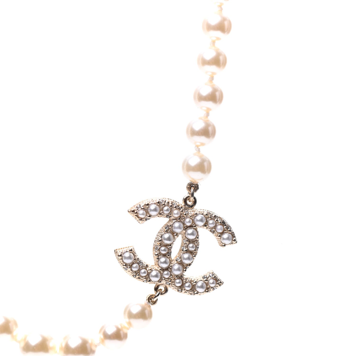 Chanel Pearl CC 100th Anniversary Necklace Light Gold 4 of 6