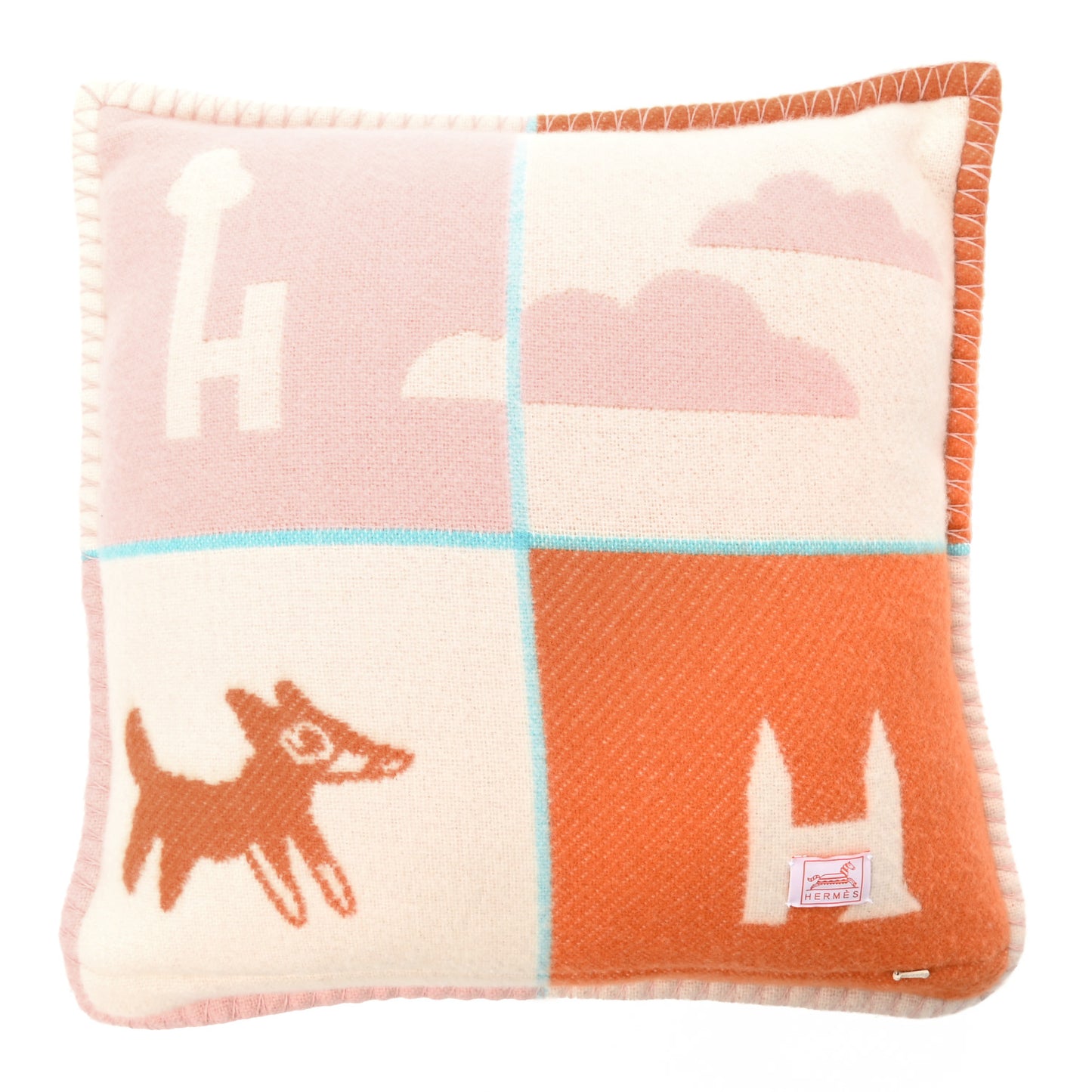 Wool Cashmere Avalon Epopee Pillow Mandarine Rose
