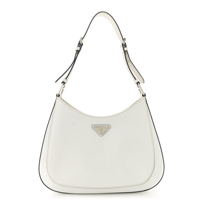 Prada Spazzolato Cleo Adjustable Strap Shoulder Bag White 1 of 13