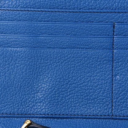 Miu Miu Goatskin Madras Flap Wallet Cobalto 9 of 10