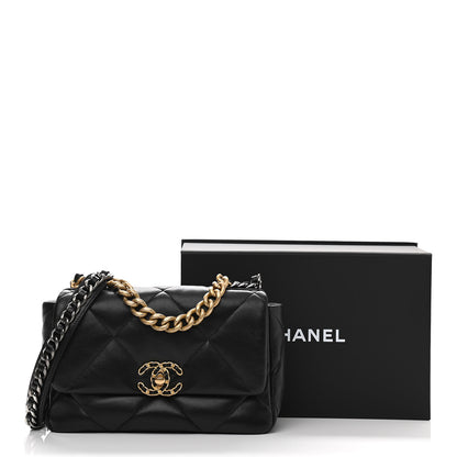 Chanel Goatskin Quilted Medium Chanel 19 Flap Black 14 of 14