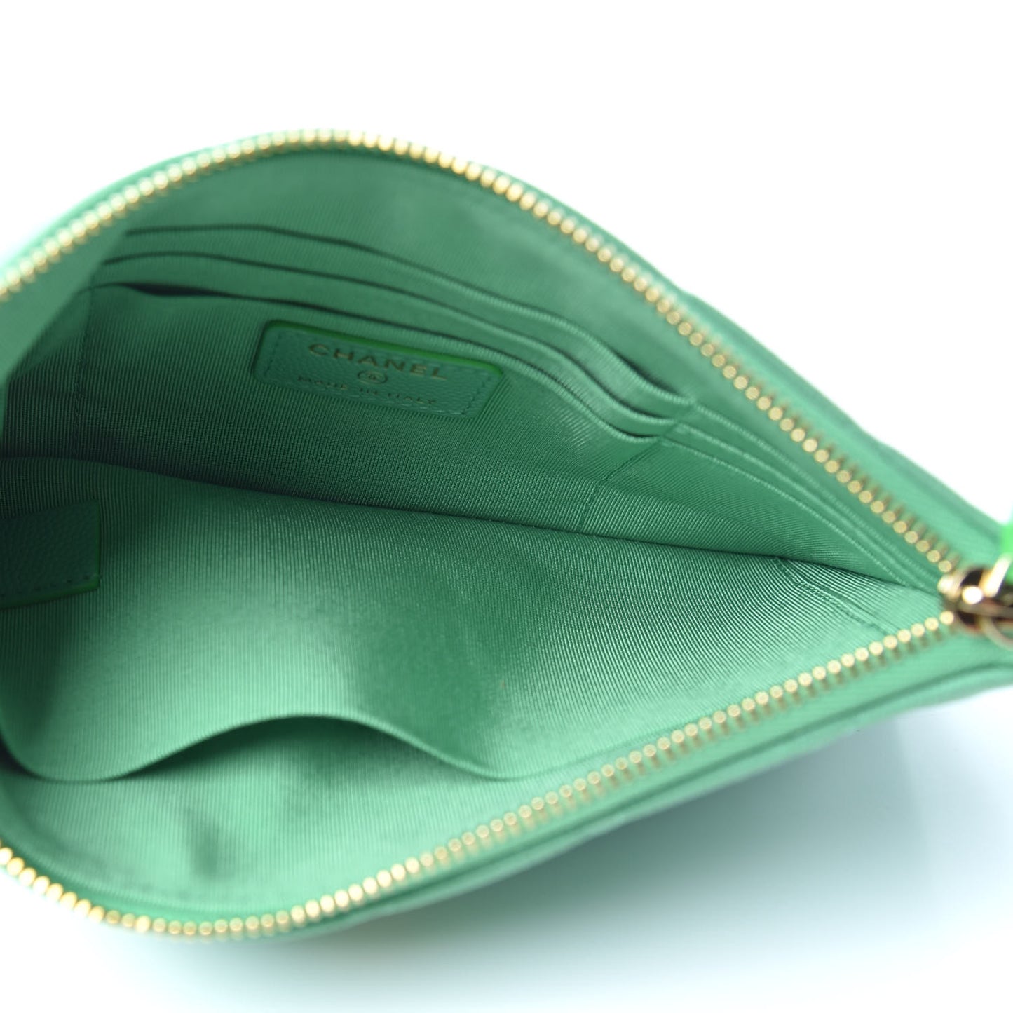 Caviar Quilted Cosmetic Case Green