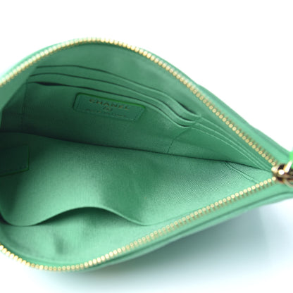 Chanel Caviar Quilted Cosmetic Case Green 5 of 8