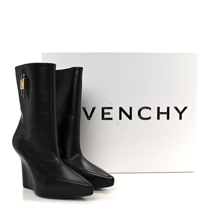 Givenchy Calfskin G Lock 80mm Wedge Low Boots 38 Black 10 of 10
