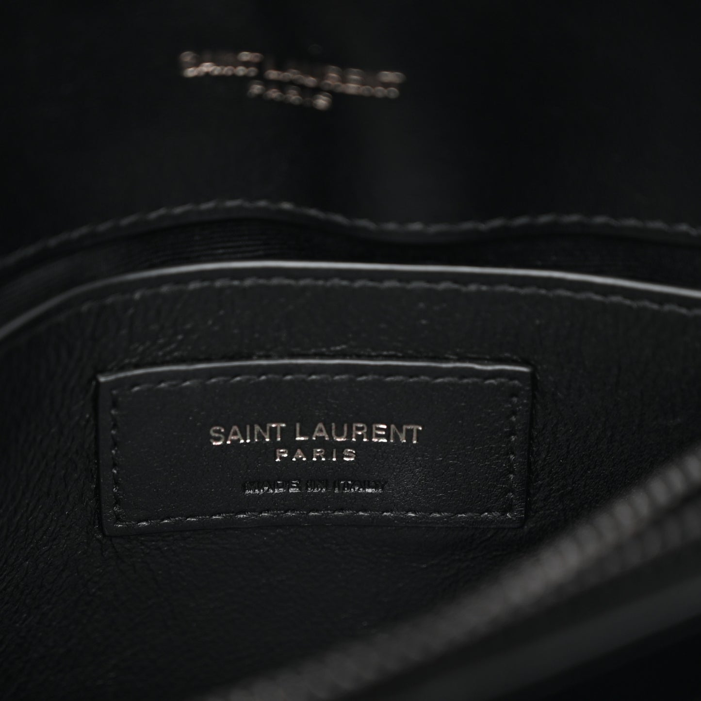 Calfskin Y Quilted Monogram Monochrome Small Loulou Chain Satchel Black Black