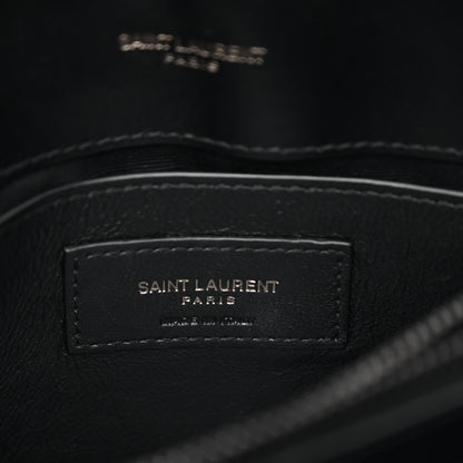 Saint Laurent Calfskin Y Quilted Monogram Monochrome Small Loulou Chain Satchel Black Black 6 of 11