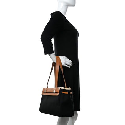 Hermes Toile Vache Hunter Herbag Cabas PM Black Natural 2 of 12