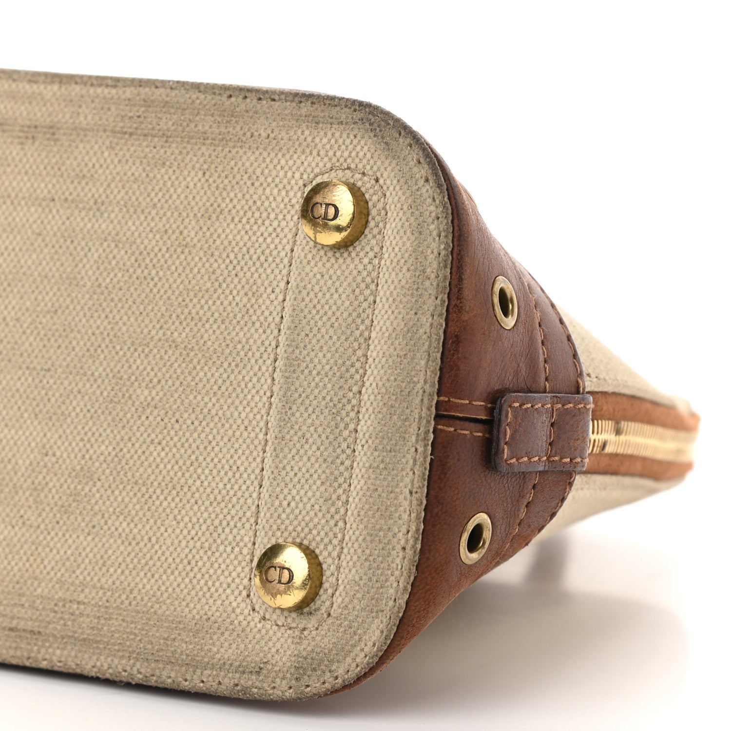 Christian Dior Canvas Calfskin Street Chic Top Handle Bag Beige 10 of 15