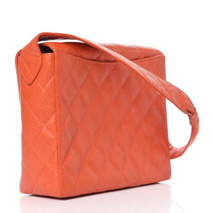 Chanel Caviar Quilted Shoulder Bag Orange 3 of 17
