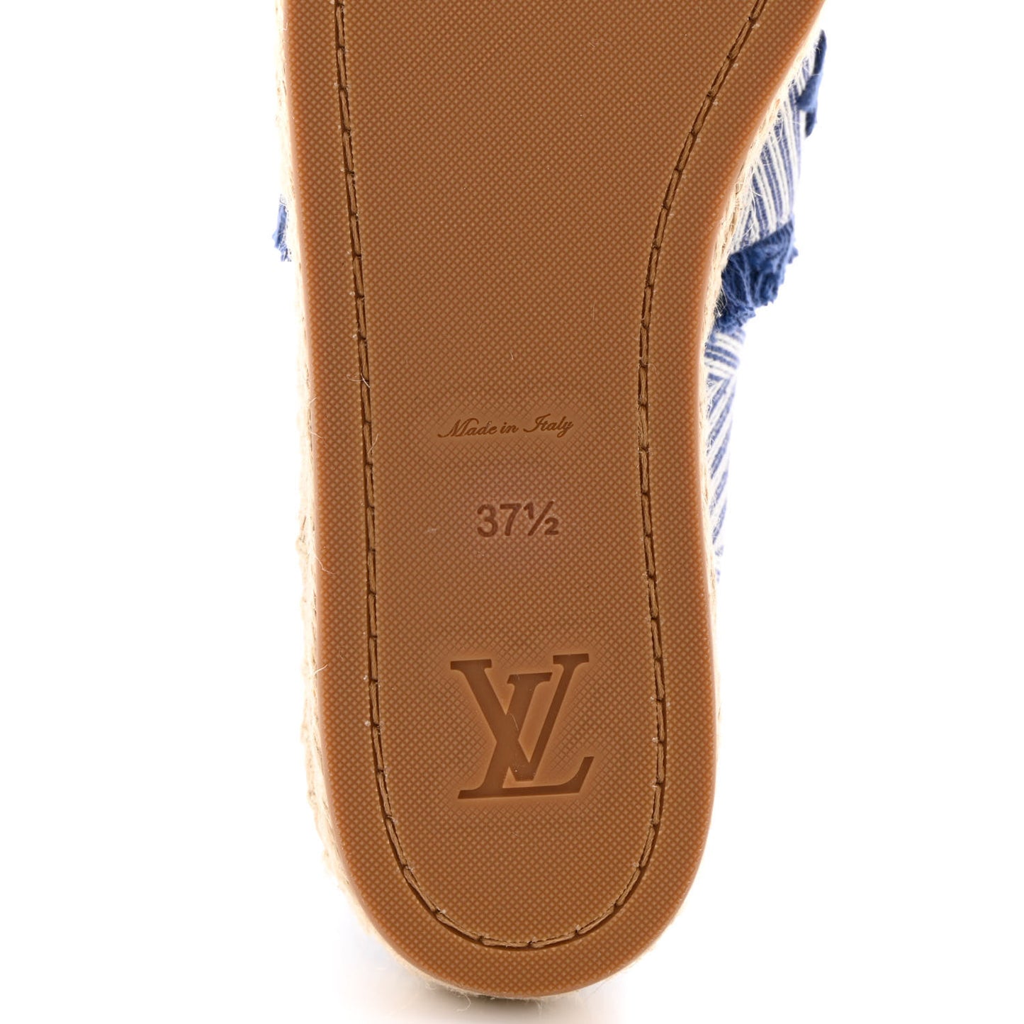 Canvas Monogram Sail Away Espadrille Flats 37.5 Marine