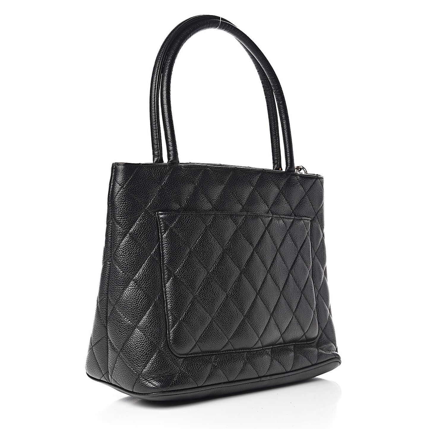 Caviar Quilted Medallion Tote Black