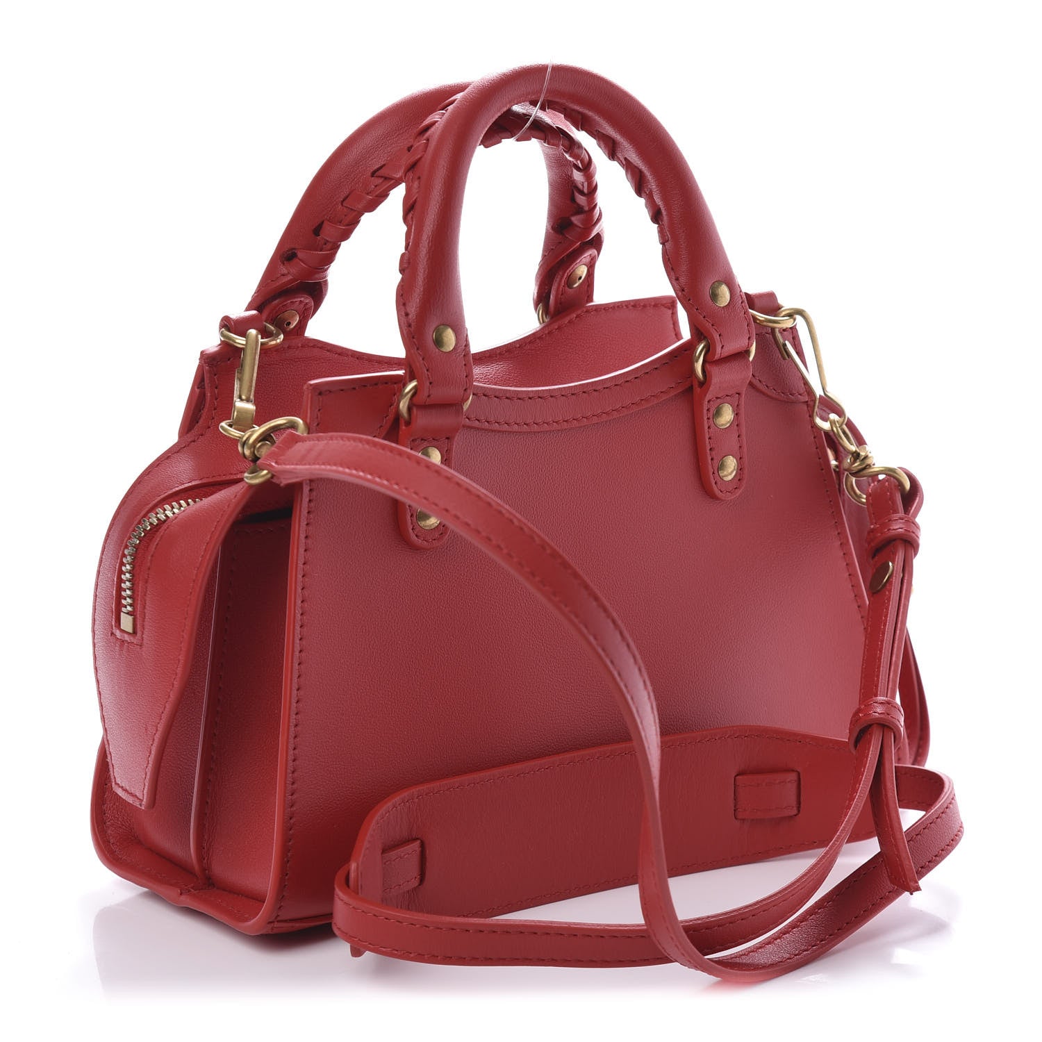 Balenciaga Smooth Calfskin Neo Classic Brass Hardware Mini City Red 4 of 10