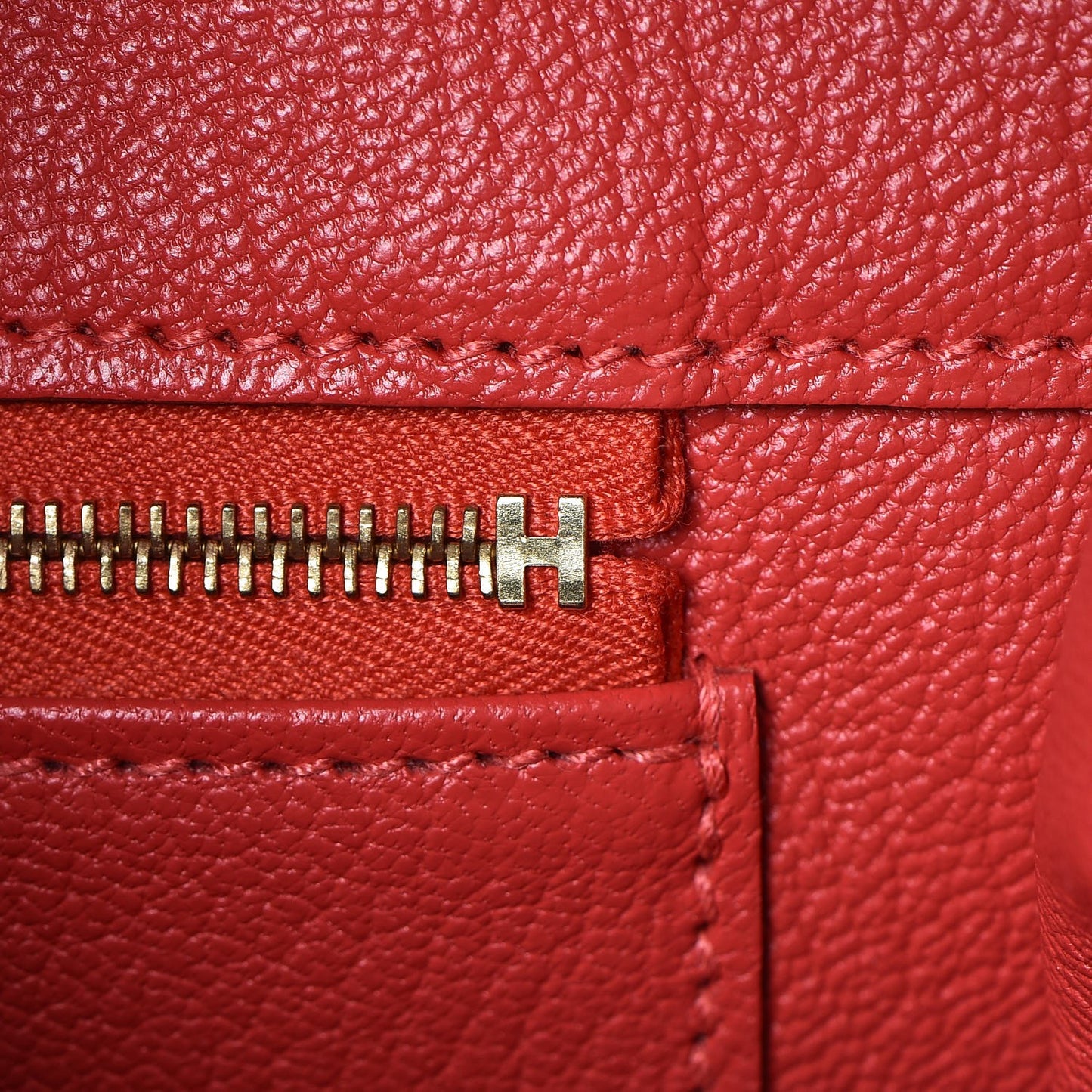 Taurillon Clemence Birkin 35 Rouge Pivoine
